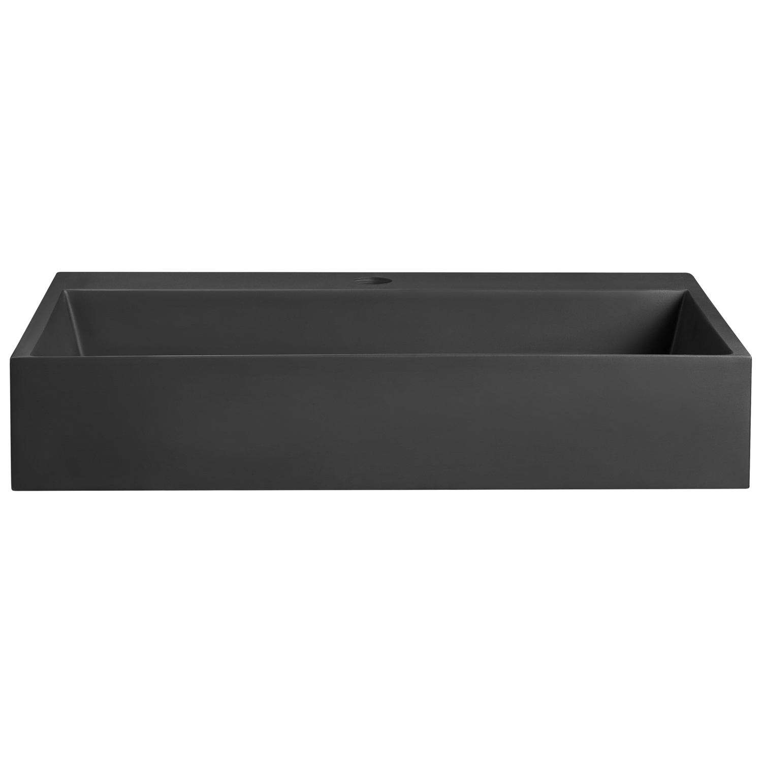 Beliani - QUENKO - Wastafel - Zwart - 60 x 38 cm - Mineraalgietwerk