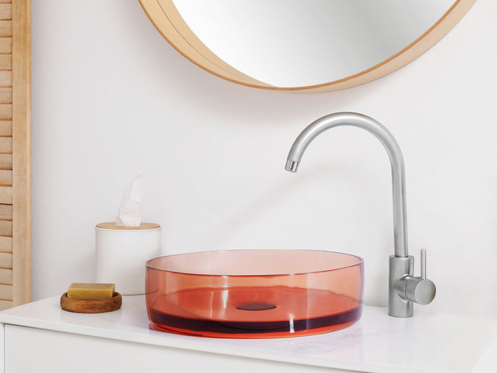 Beliani - TOLOSA - Wastafel - Lichtrood - Solide ondergrond