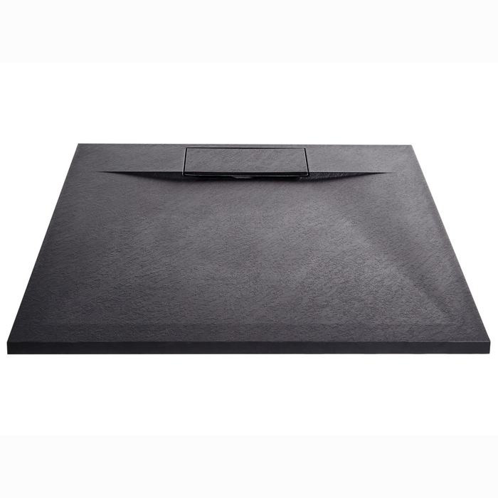 Beliani-AZZURRO-Douchebak-Zwart-90 x 90 x 3 cm-SMC (kunststof)