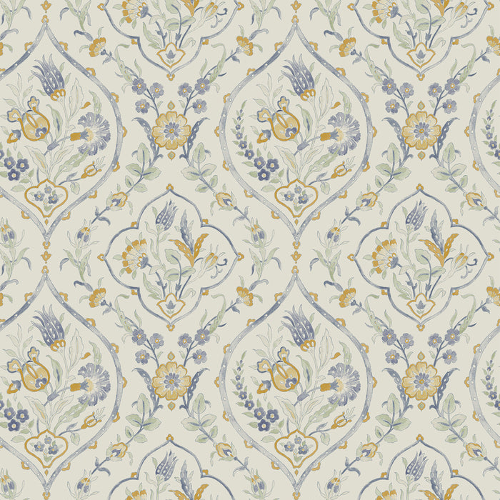 Laura Ashley Foscot Damask Behang - Bloemen - 10mx52cm - Geel