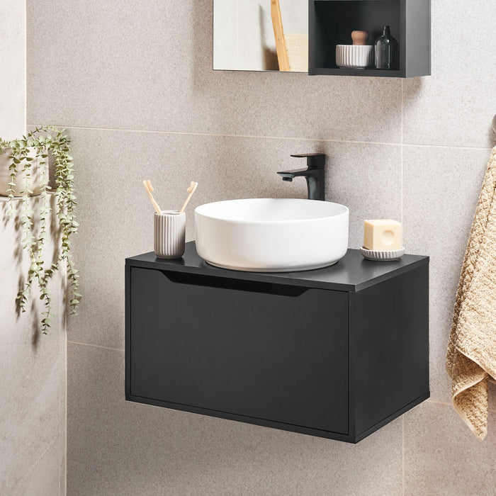 Beliani - PETROLINA - Wastafelkast - Zwart - Vezelplaat