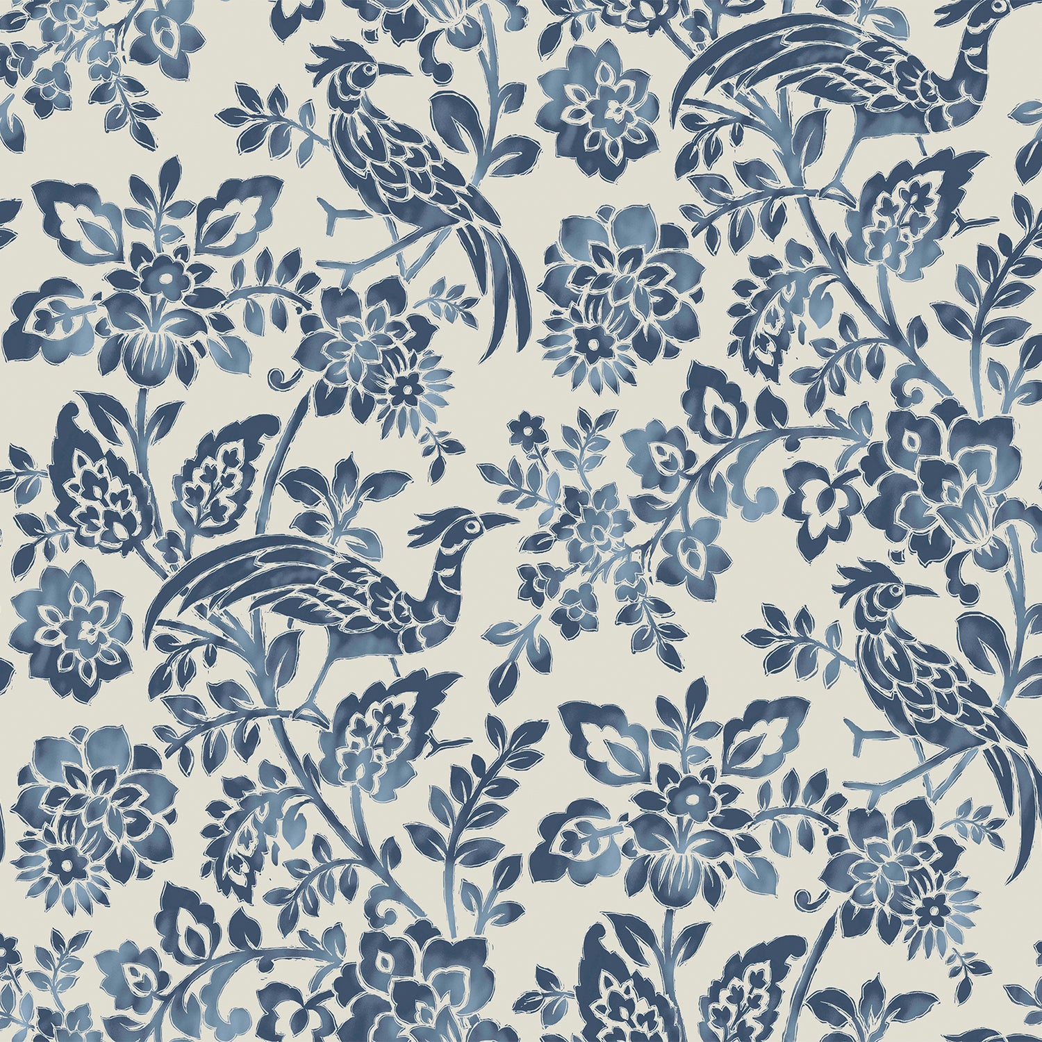 Laura Ashley Adain Palace Behang - Bloemen - 10mx52cm - Blauw