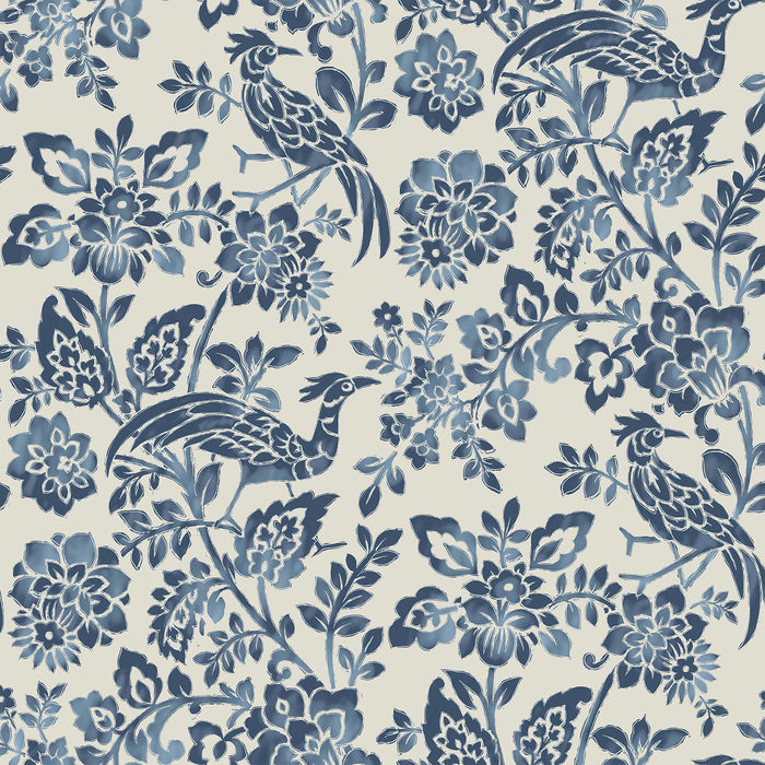 Laura Ashley Adain Palace Behang - Bloemen - 10mx52cm - Blauw
