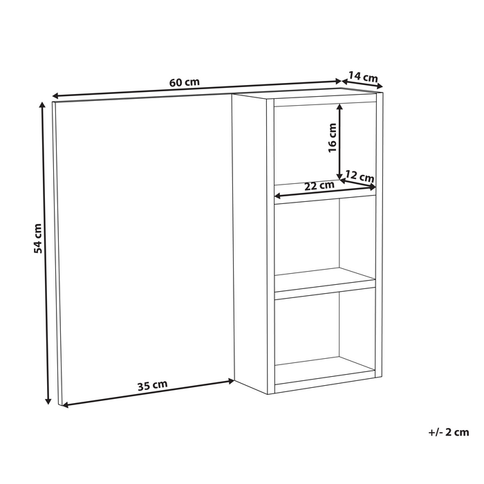 Beliani-JOINVILLE-Badkamerwandkast met spiegel-Zwart-Vezelplaat
