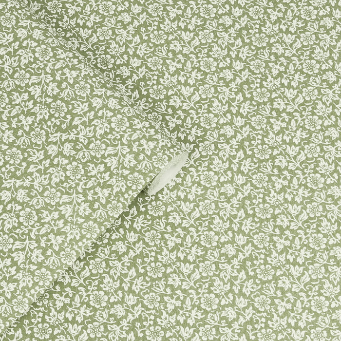 Laura Ashley Sweet Alyssum Behang - Bloemen - 10mx52cm - Groen