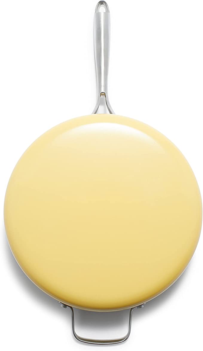 GreenLife Artisan Yellow hapjespan 30cm - 4.8l - met deksel - PFAS-vrij - Keramische antiaanbaklaag - Inductie- en vaatwassergeschikt - Ovenbeste