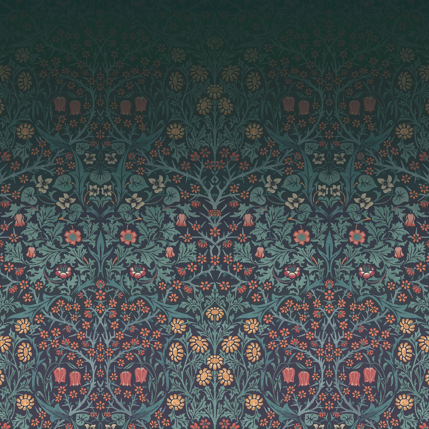 William Morris at Home Fotobehang Blackthorn Navy