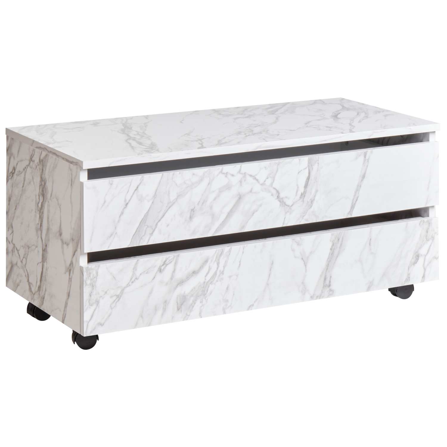 Beliani - TERESINA - Badkamerkast op wieltjes - Wit - MDP