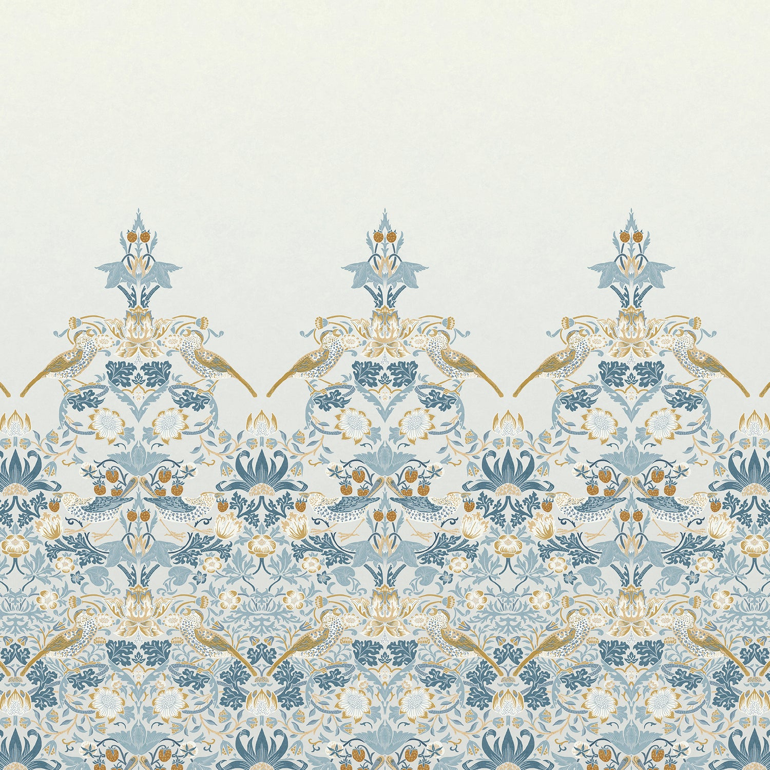 William Morris at Home Fotobehang Strawberry Thief Soft Blue