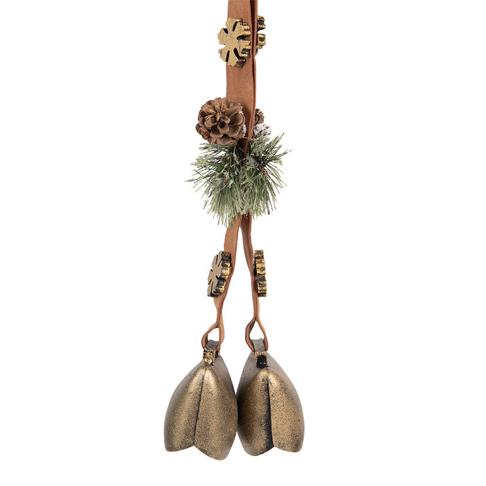 Clayre & Eef Ouderwetse Deurbel 8x12x50 cm Bruin Metaal