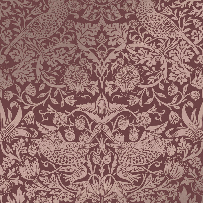 William Morris at Home vliesbehang Strawberry Thief Fibrous Burgundy