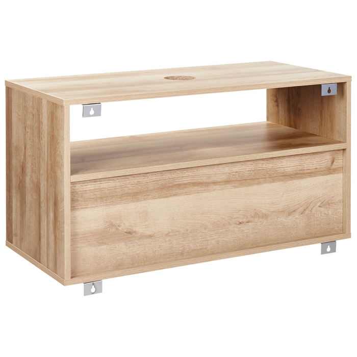 Beliani-ROSELL-Hangende wastafelkast-Lichthout-86 x 45 cm-Vezelplaat