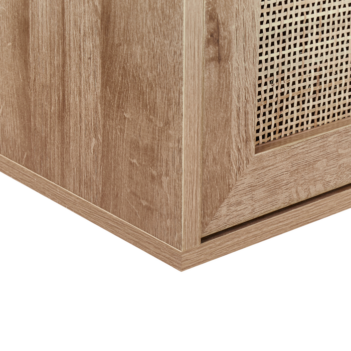 Beliani-ROSELL-Hangende wastafelkast-Lichthout-86 x 45 cm-Vezelplaat