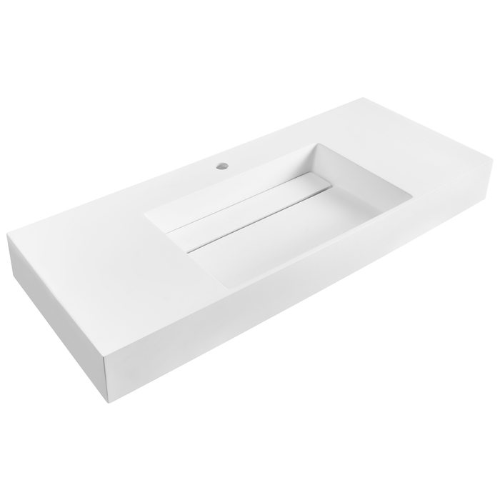 Beliani - CUSCO - Wastafel - Wit - 120 x 48 cm - Mineraalgietwerk