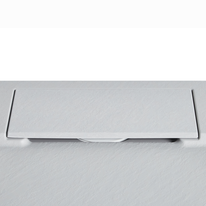 Beliani-AZZURRO-Douchebak-Grijs-90 x 90 x 3 cm-SMC (kunststof)