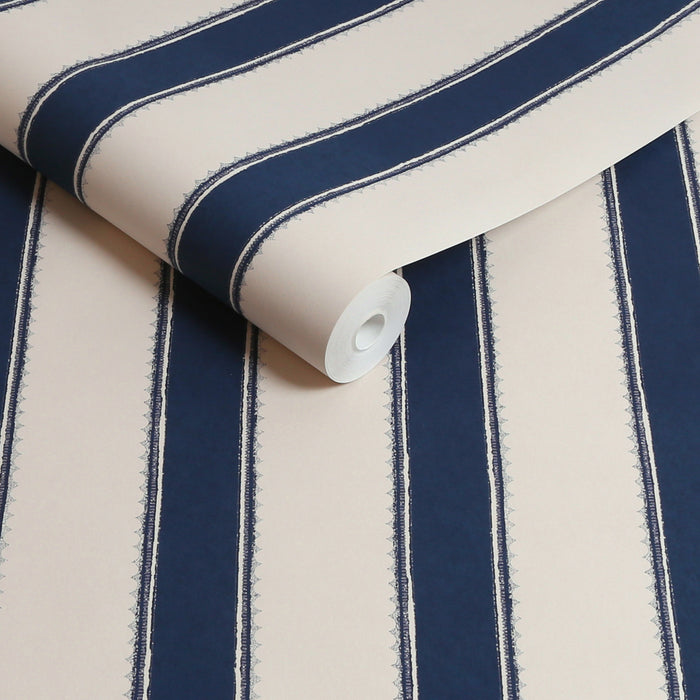 Laura Ashley Denwick Stripe Behang - Streep - 10mx52cm - Blauw