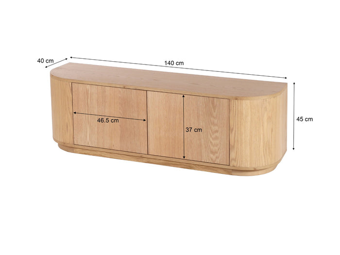Livingfurn - Tv-meubel Naturel Eiken - 140x40x45cm - Novero