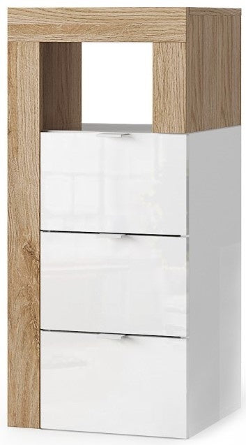 Benvenuto Design Hamburg HG Wit | Eiken Badkamerkast 3-Lades Mini