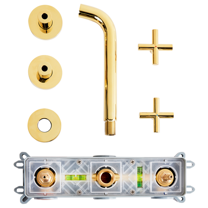 Beliani - KAIETEUR - Wandgemonteerde mengkraan - Goud - Messing