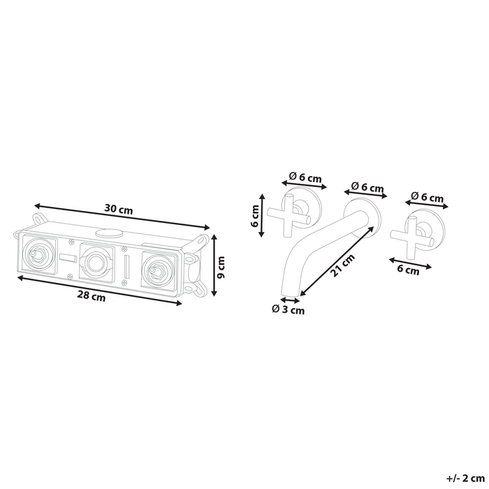 Beliani - KAIETEUR - Wandgemonteerde mengkraan - Goud - Messing