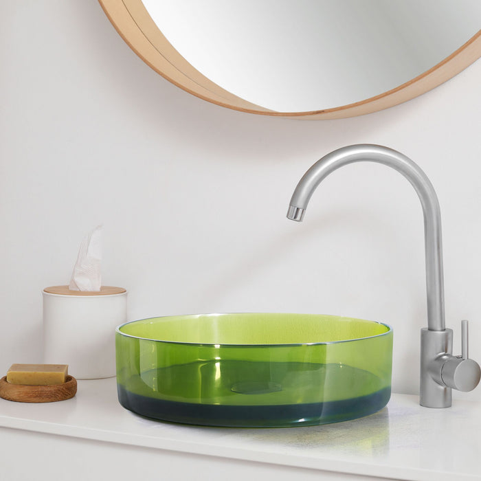 Beliani - TOLOSA - Wastafel - Groen - Solide ondergrond