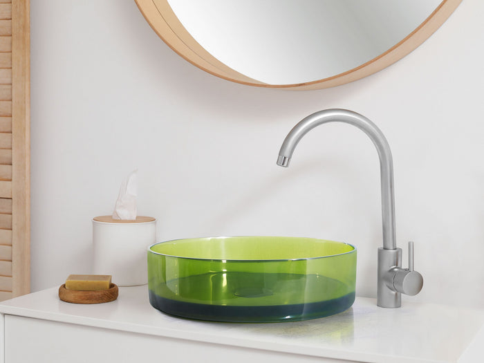 Beliani - TOLOSA - Wastafel - Groen - Solide ondergrond