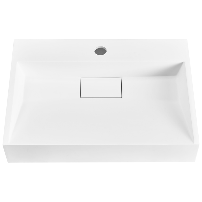 Beliani - QUENKO - Wastafel - Wit - 60 x 38 cm - Mineraalgietwerk