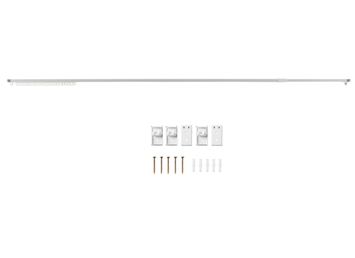 ACAZA - Gordijnrail - Uitschuifbaar van 100 tot 180 cm - Aluminium - Gebroken Wit