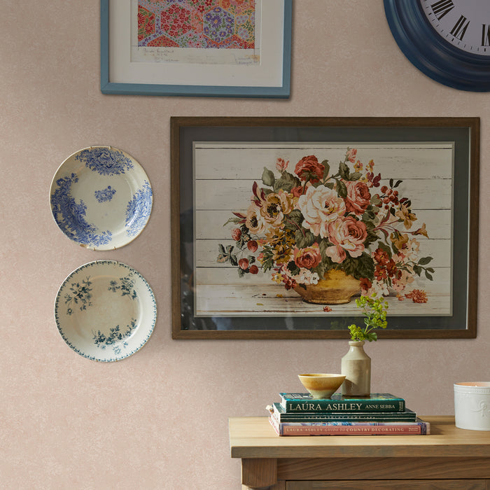 Laura Ashley Brindley Plaster Behang - Uni - 10mx52cm - Roze