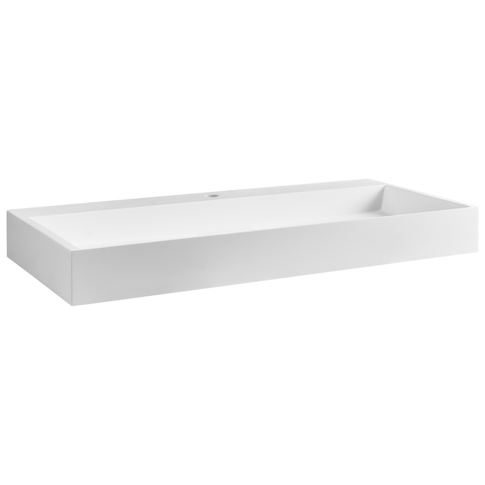 Beliani - QUENKO - Wastafel - Wit - 100 x 46 cm - Mineraalgietwerk