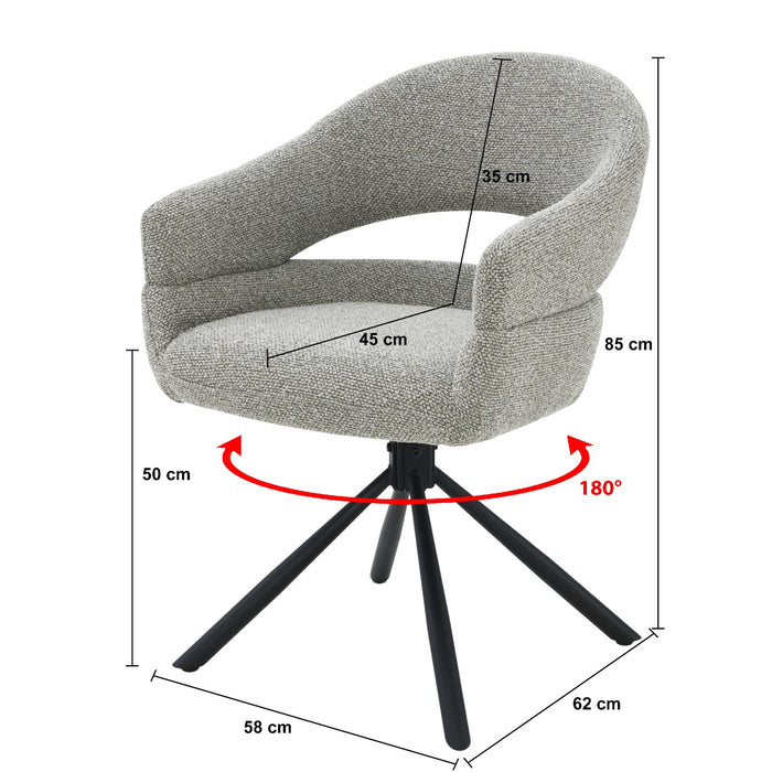 Livingfurn Eetkamerstoel Linn Taupe