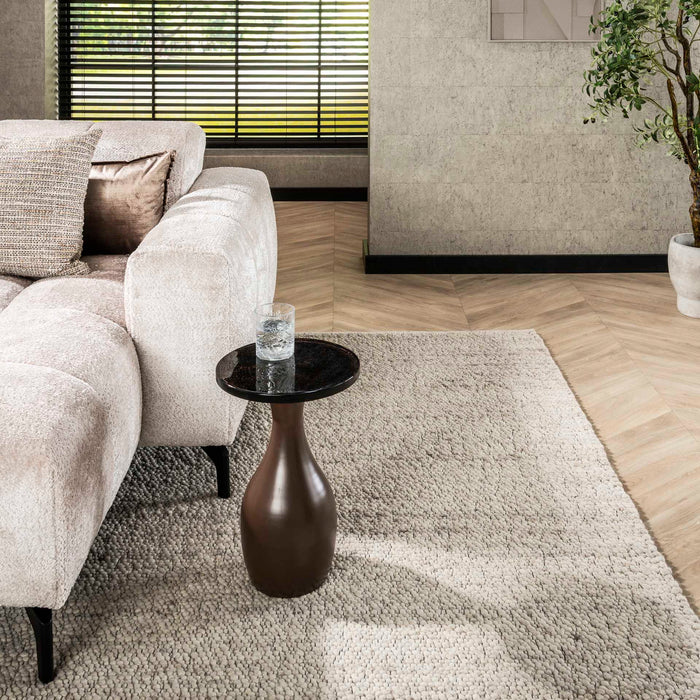 Giga Meubel - Bijzettafel Koper Metaal|Glas - 30x30x45cm - Eclipse