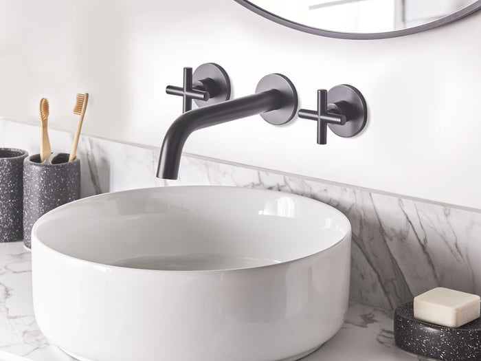 Beliani - KAIETEUR - Wandgemonteerde mengkraan - Zwart - Messing