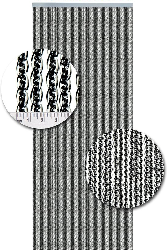 Vliegengordijnenexpert Vliegengordijn -  Venetie Zwart In het kozijn