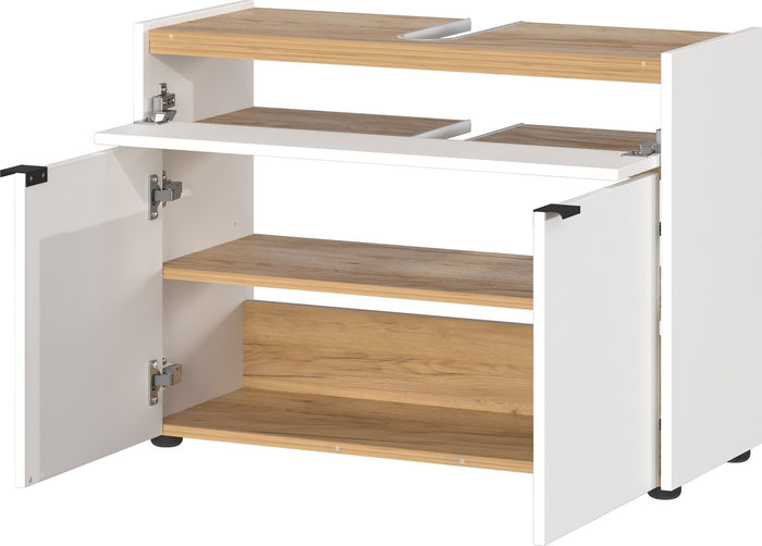 Germania Forano Wit | Eiken Wastafelonderkast 80 cm