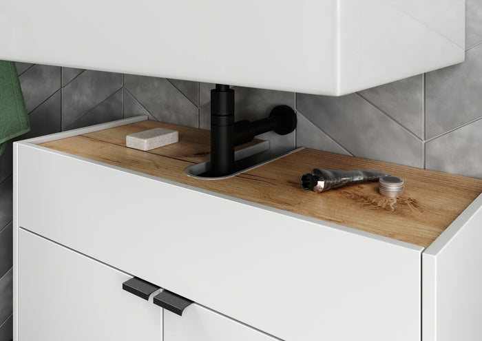 Germania Forano Wit | Eiken Wastafelonderkast 80 cm