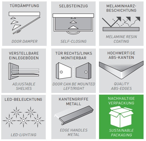 Germania Forano Wit | Eiken Wastafelonderkast 80 cm