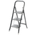 NORDIX Huishoudtrap Keukentrapje 3 treden Opstapje Opvouwbaar Zwart...