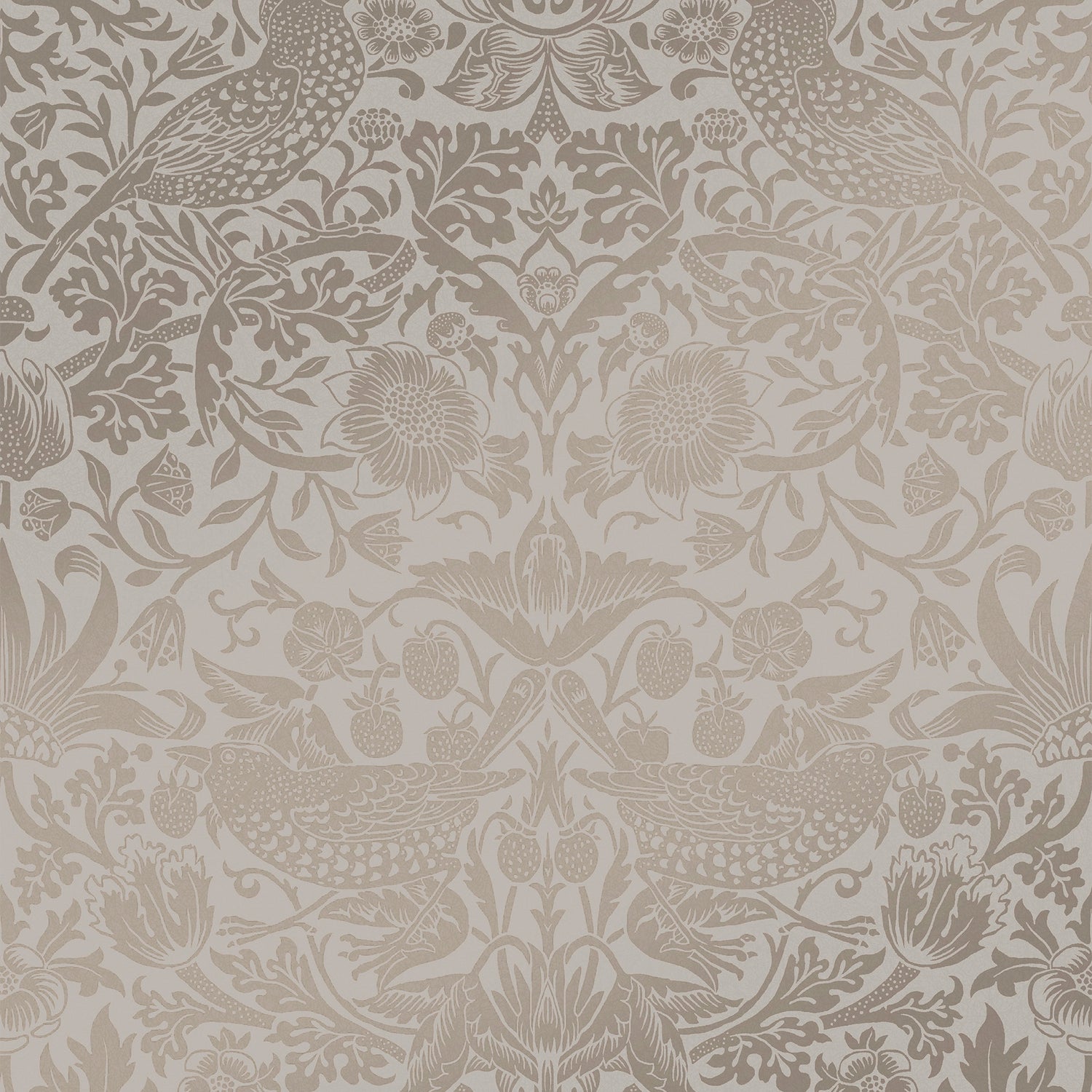 William Morris at Home Vliesbehang Strawberry Thief Fibrous Neutral -