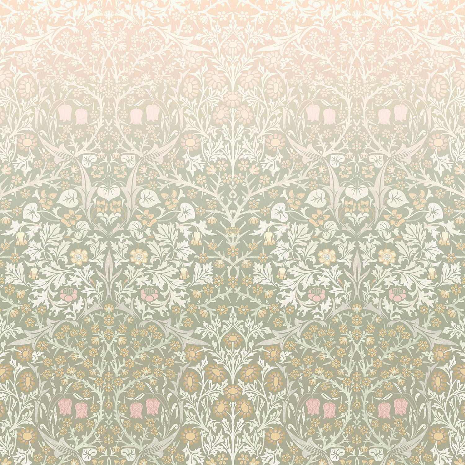 William Morris at Home Fotobehang Blackthorn Sage & Pink