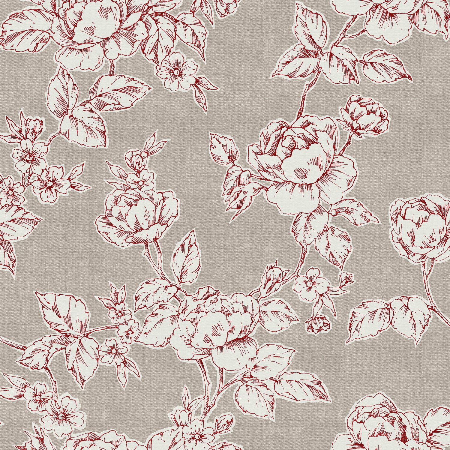 Laura Ashley Pollington Roses Behang - Bloemen - 10mx52cm - Grijs