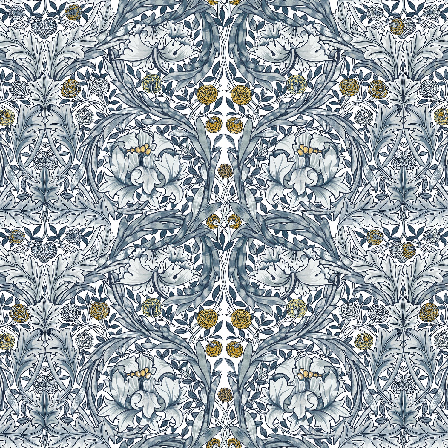 William Morris at Home Fotobehang African Marigold Blue