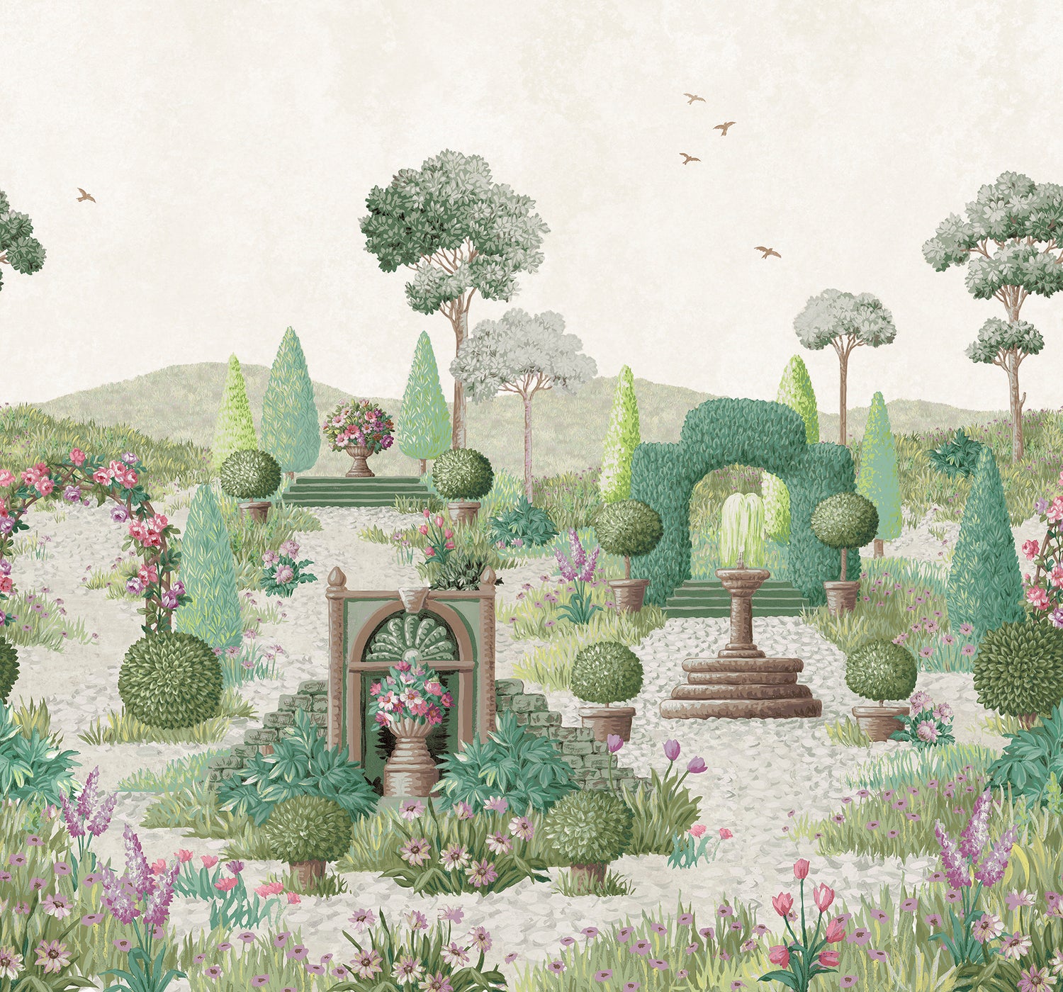 Laura Ashley Naunton Folly Fotobehang - Planten - 280x300cm - Groen