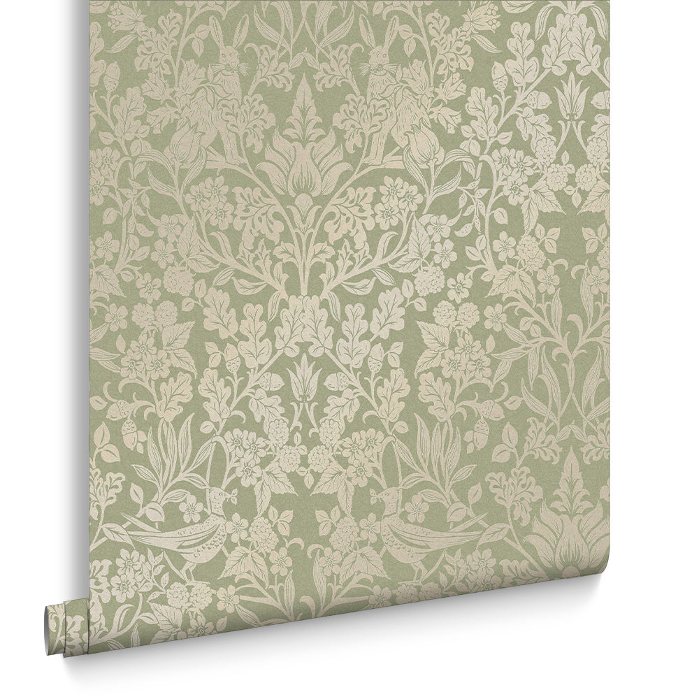 Graham & Brown Vliesbehang - Hartley Damask Sage