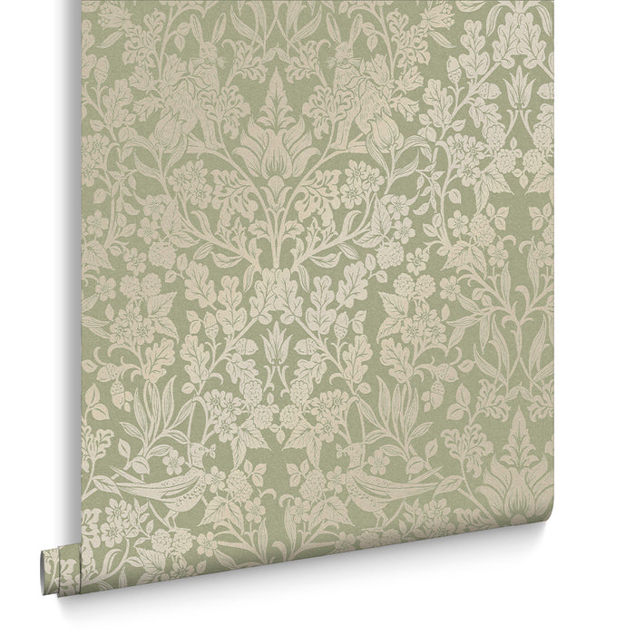 Graham & Brown Vliesbehang - Hartley Damask Sage