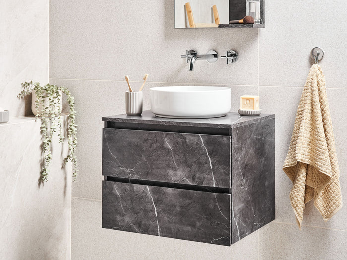 Beliani - SERRA - Badkamerkast - Zwart - 60 x 47 cm - MDP