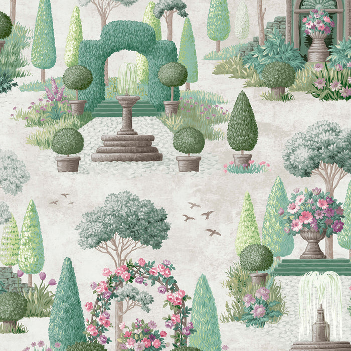Laura Ashley Naunton Folly Behang - Planten - 10mx52cm - Groen
