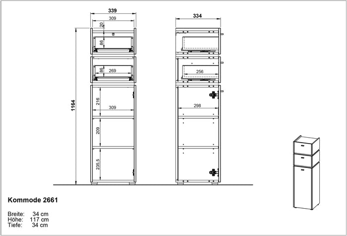 Germania Modesto Grafiet Badkamerkast Laag