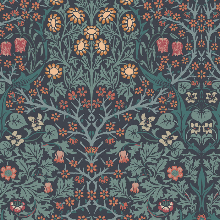 William Morris at Home vliesbehang Blackthorn Navy