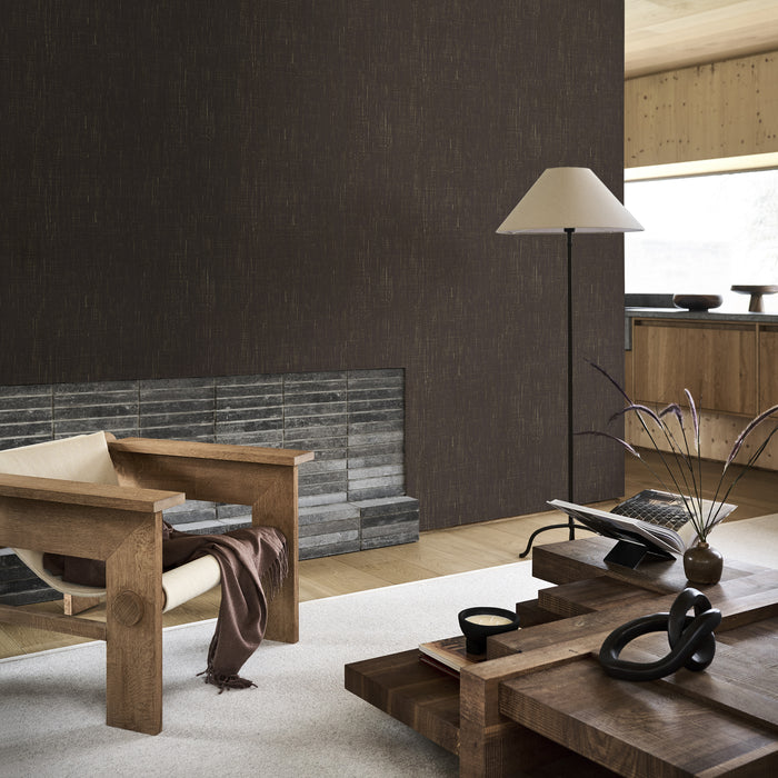 vtwonen vliesbehang - linnen gold - ebony